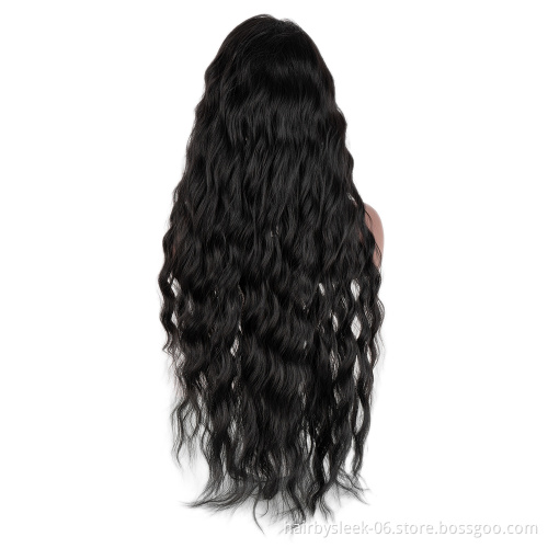 High Temperature synthetic hair deep wave 38 inches long natural fashion color wholesale hair wigs headband wig for black women